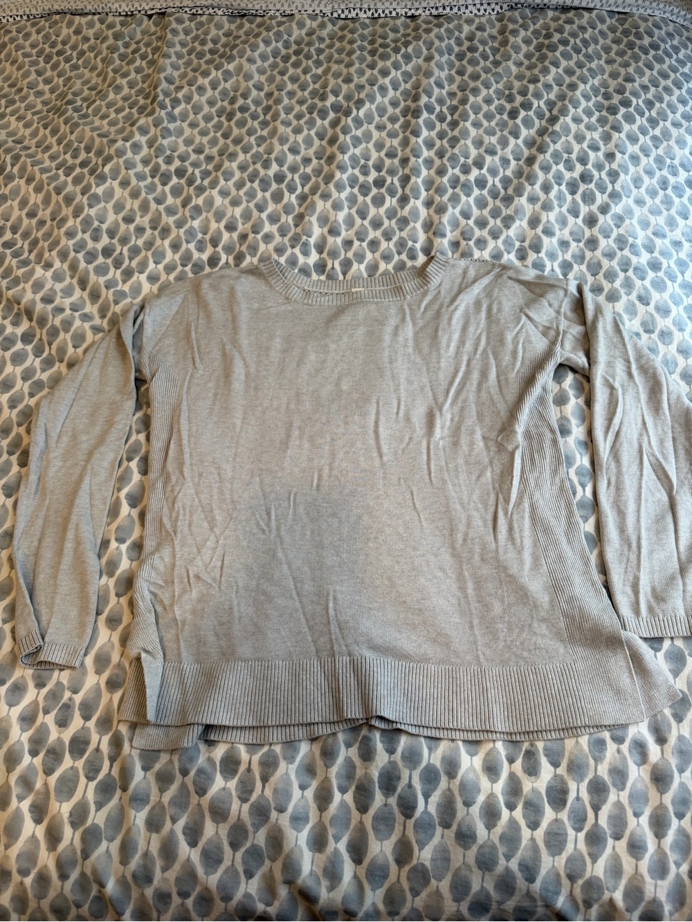 lululemon athletica Light Gray Boatneck Knit Sweater